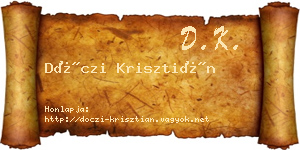 Dóczi Krisztián névjegykártya